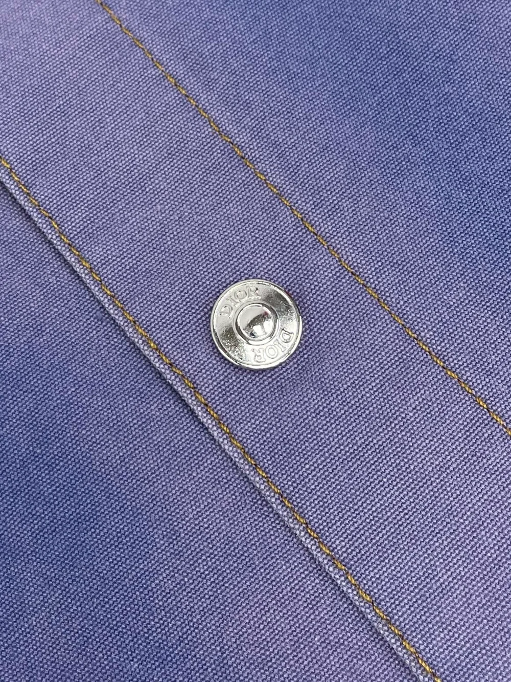 디올 블루 코튼 데님 셔츠