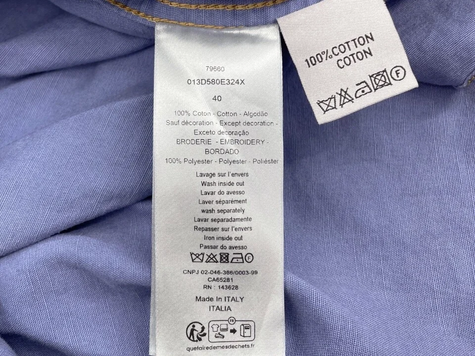 디올 블루 코튼 데님 셔츠