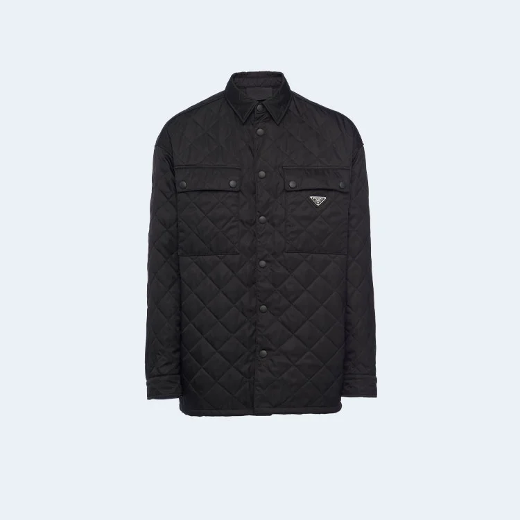 프라다 리나일론 패디드 셔츠 블랙
