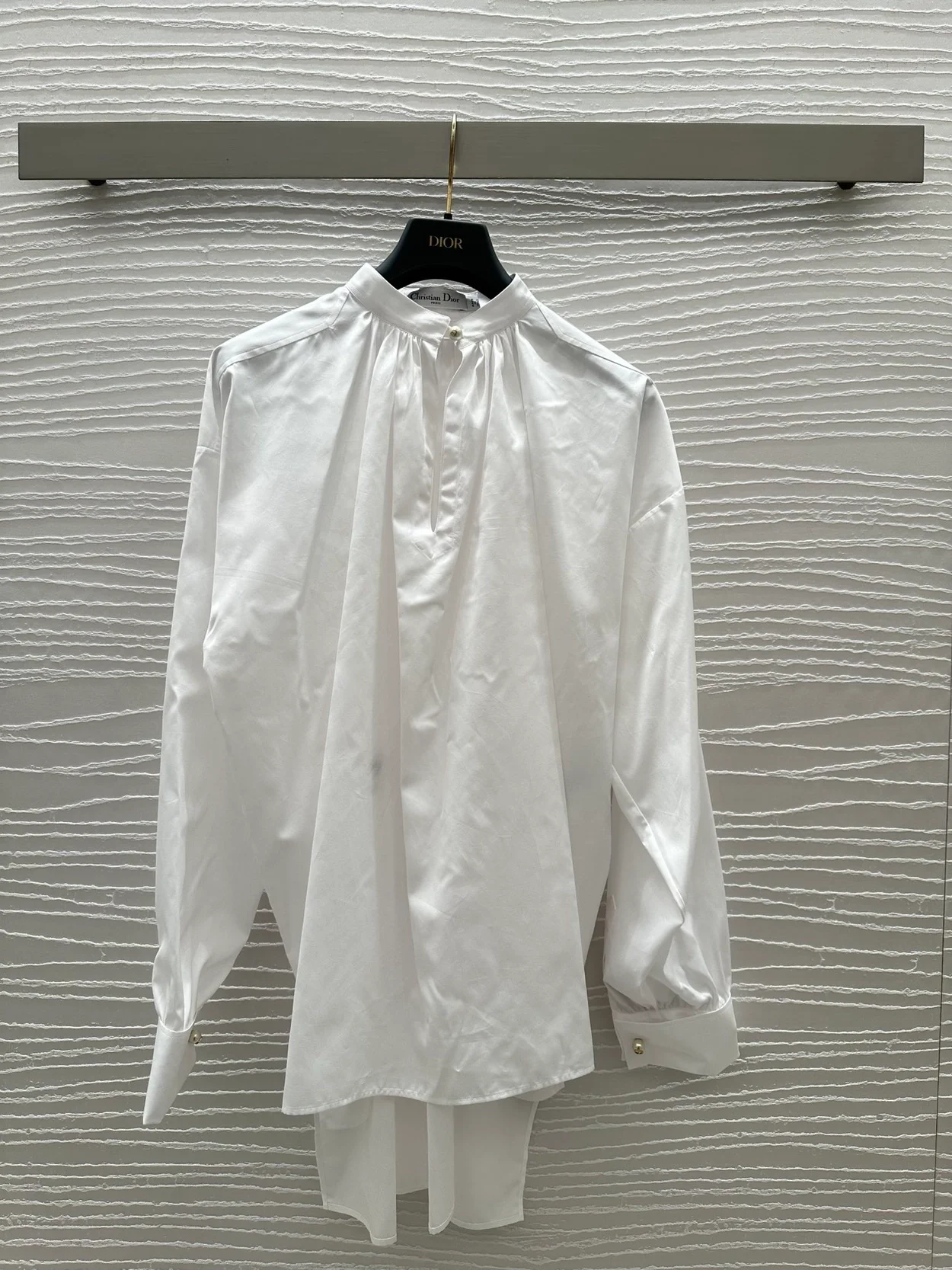 디올 화이트 코튼 포플린 블라우스