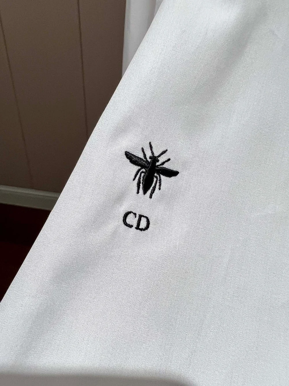 디올 화이트 코튼 포플린 블라우스