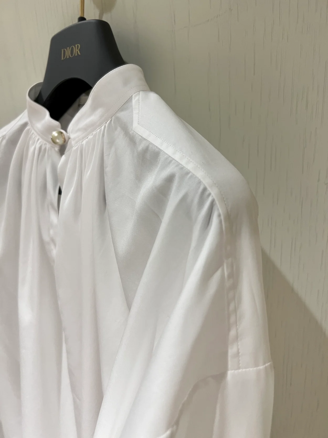 디올 화이트 코튼 포플린 블라우스