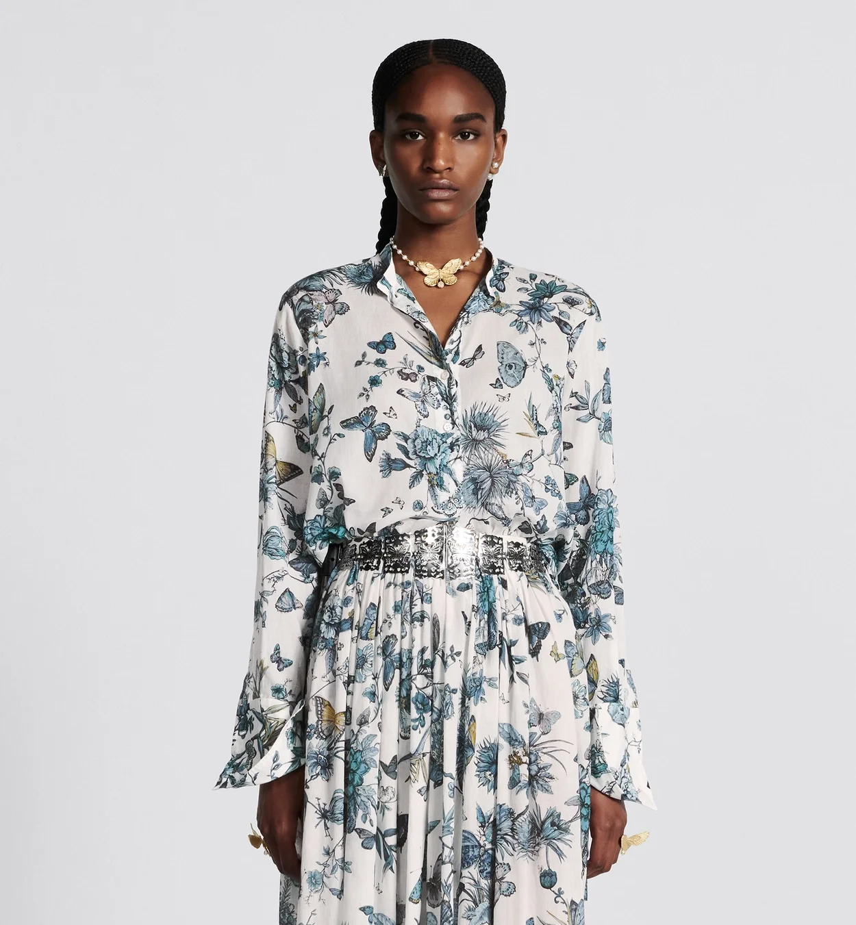 디올 토일 드 주이 플레어 블라우스