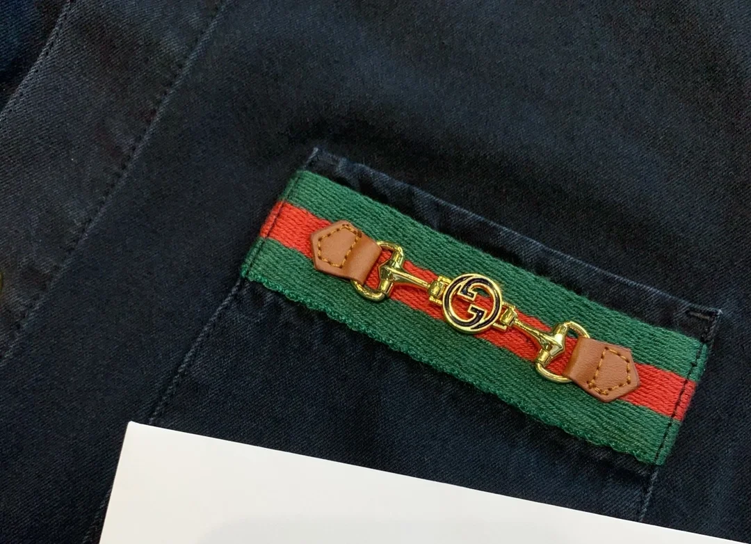 구찌 홀스빗 웹 포켓 데님 셔츠