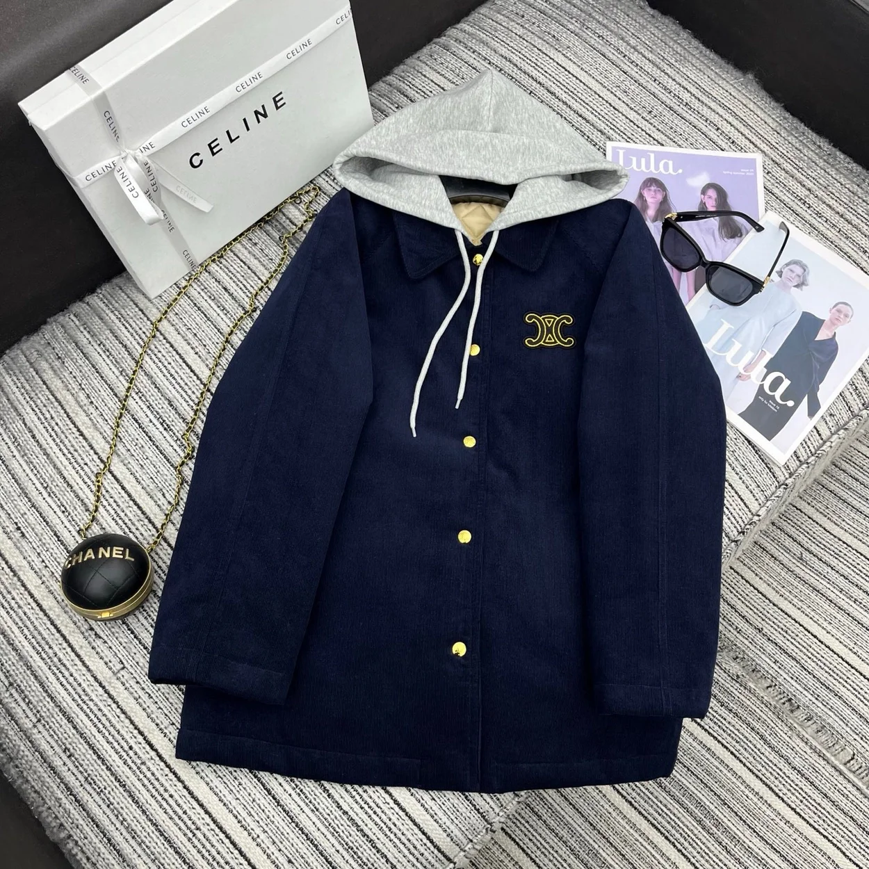 셀린느 트리옹프 카 코트 코듀로이 재킷