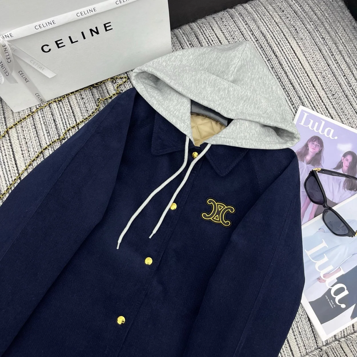 셀린느 트리옹프 카 코트 코듀로이 재킷