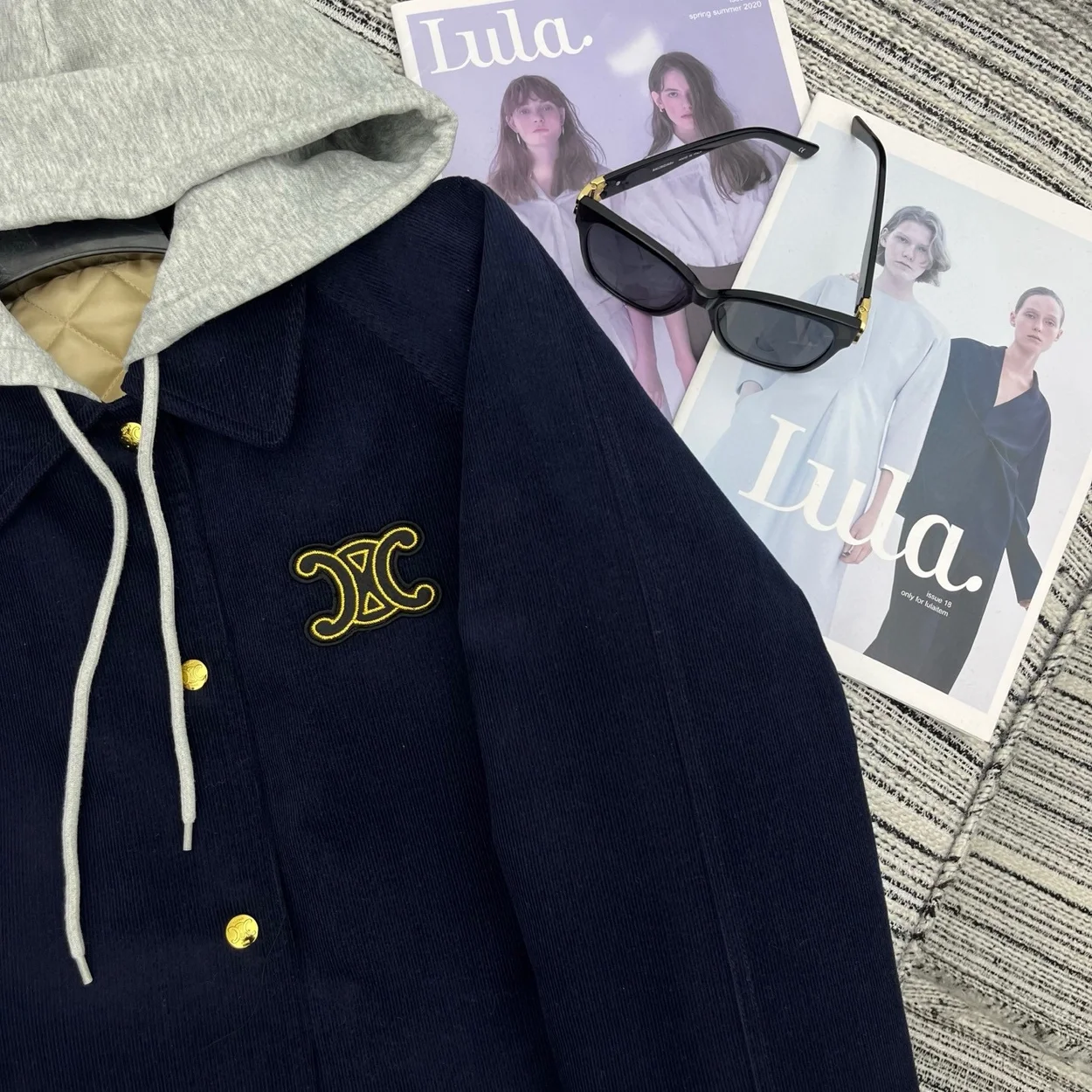 셀린느 트리옹프 카 코트 코듀로이 재킷