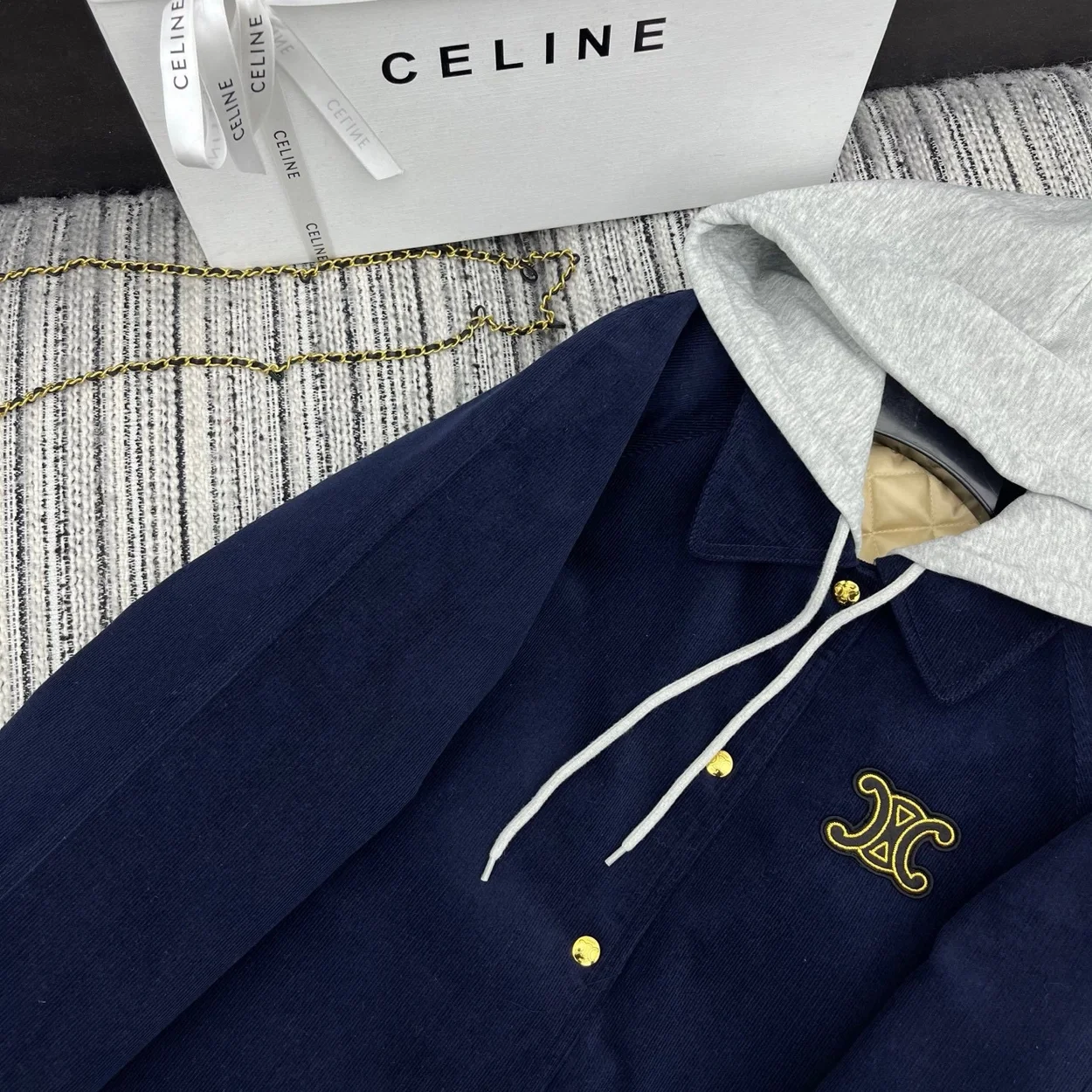 셀린느 트리옹프 카 코트 코듀로이 재킷