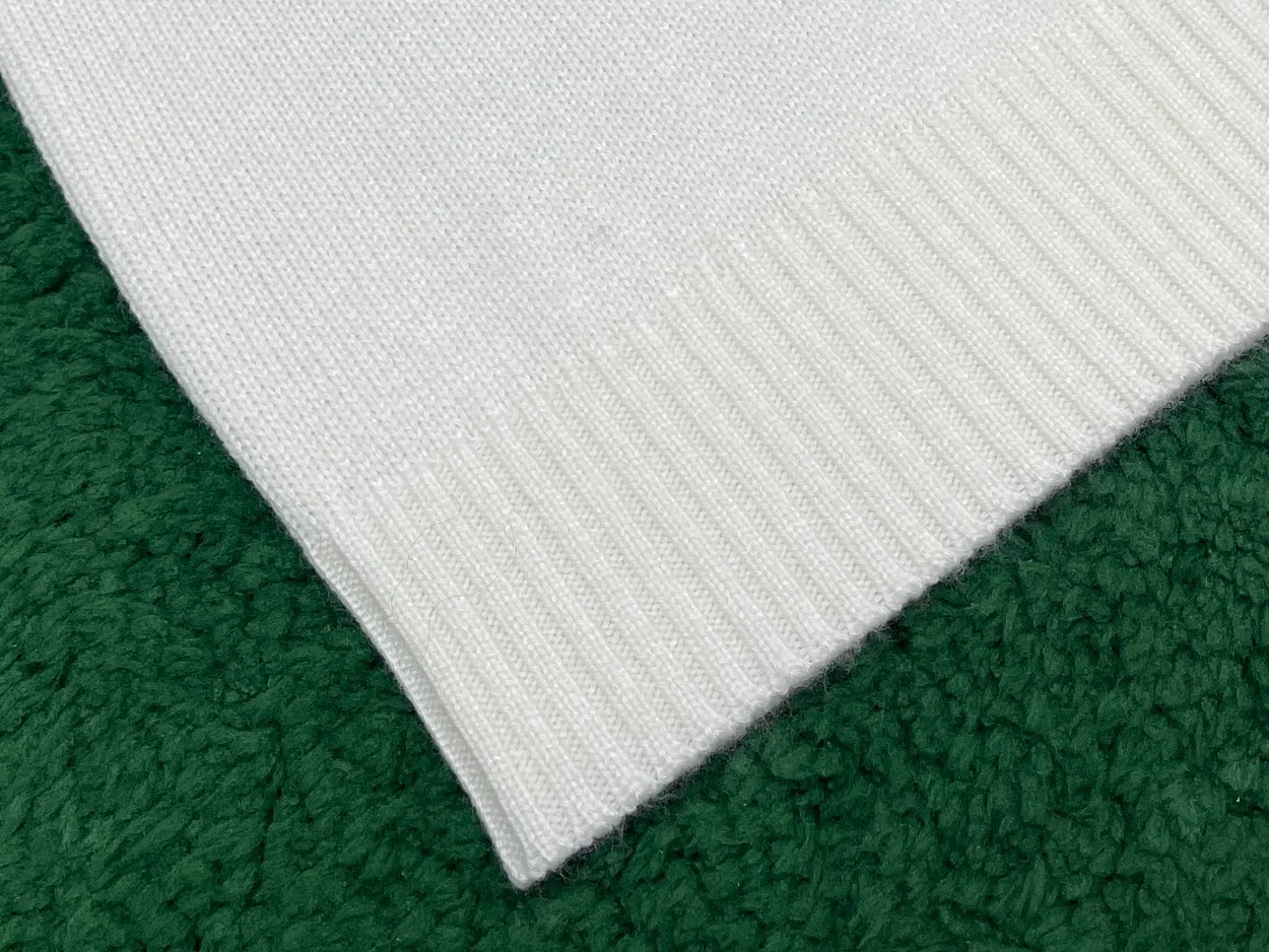 디올 로고 화이트 울 반팔 니트