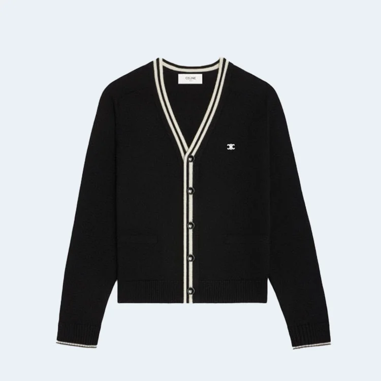 셀린느 트리옹프 가디건 블랙