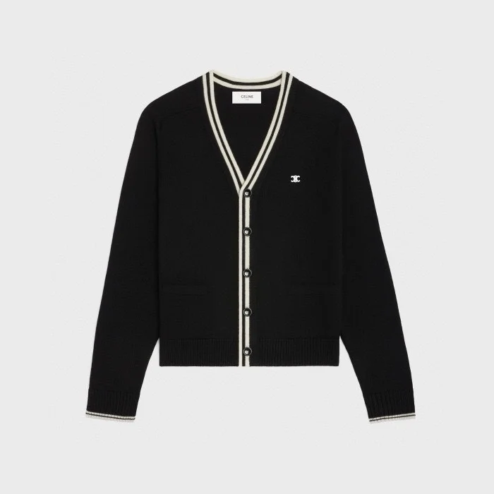 셀린느 트리옹프 가디건 블랙