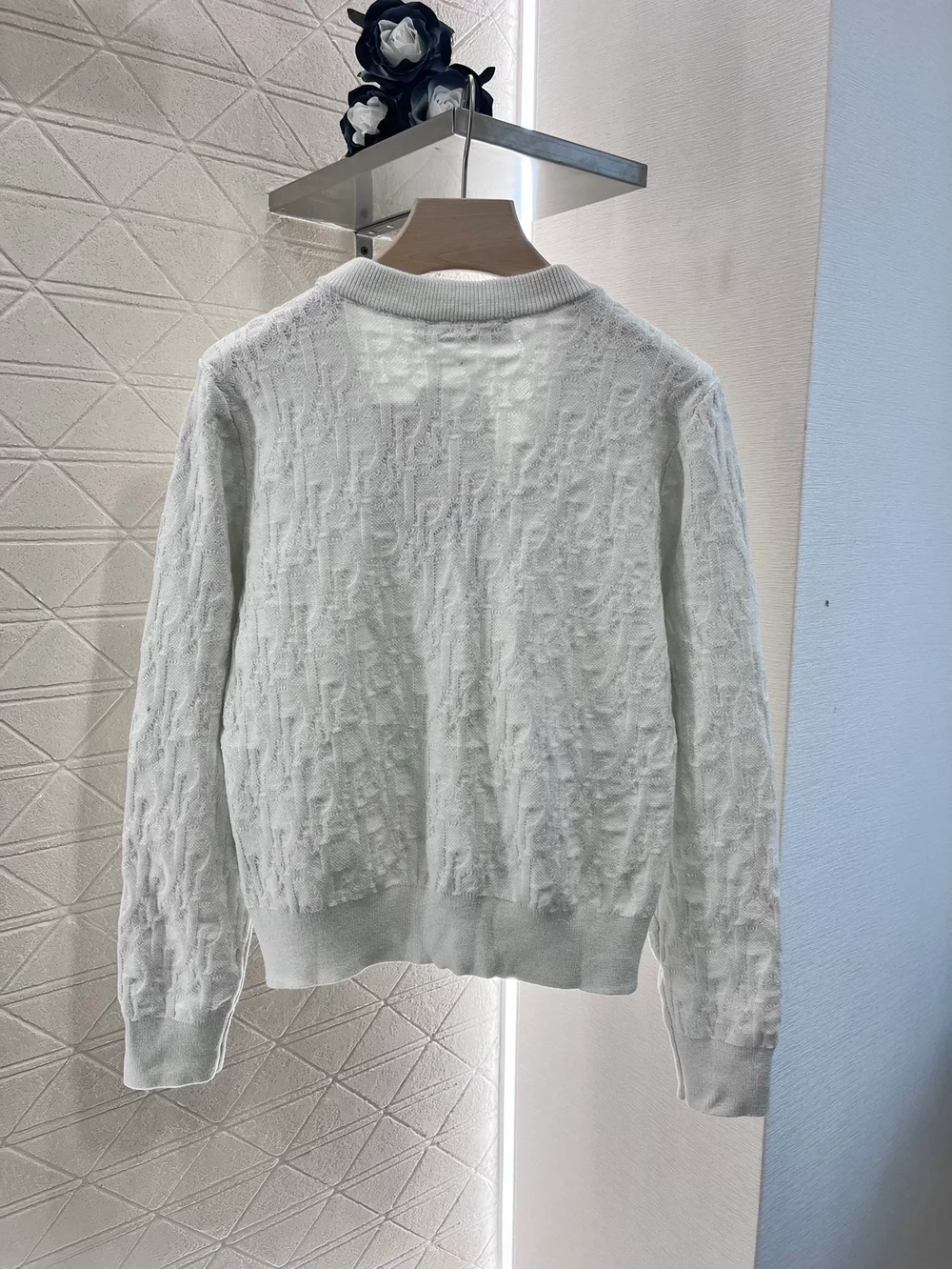 디올 오블리크 가디건 아이보리