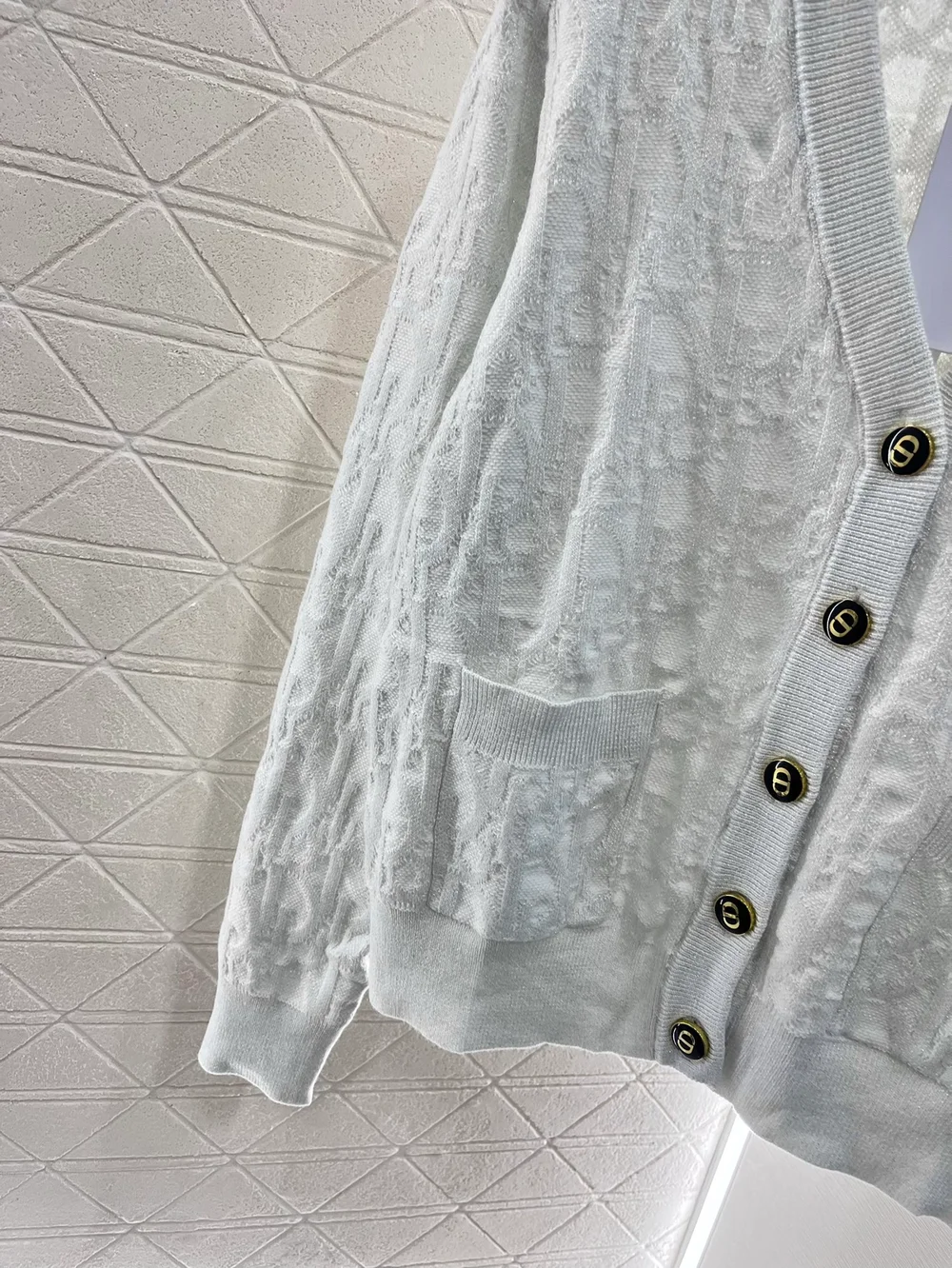 디올 오블리크 가디건 아이보리