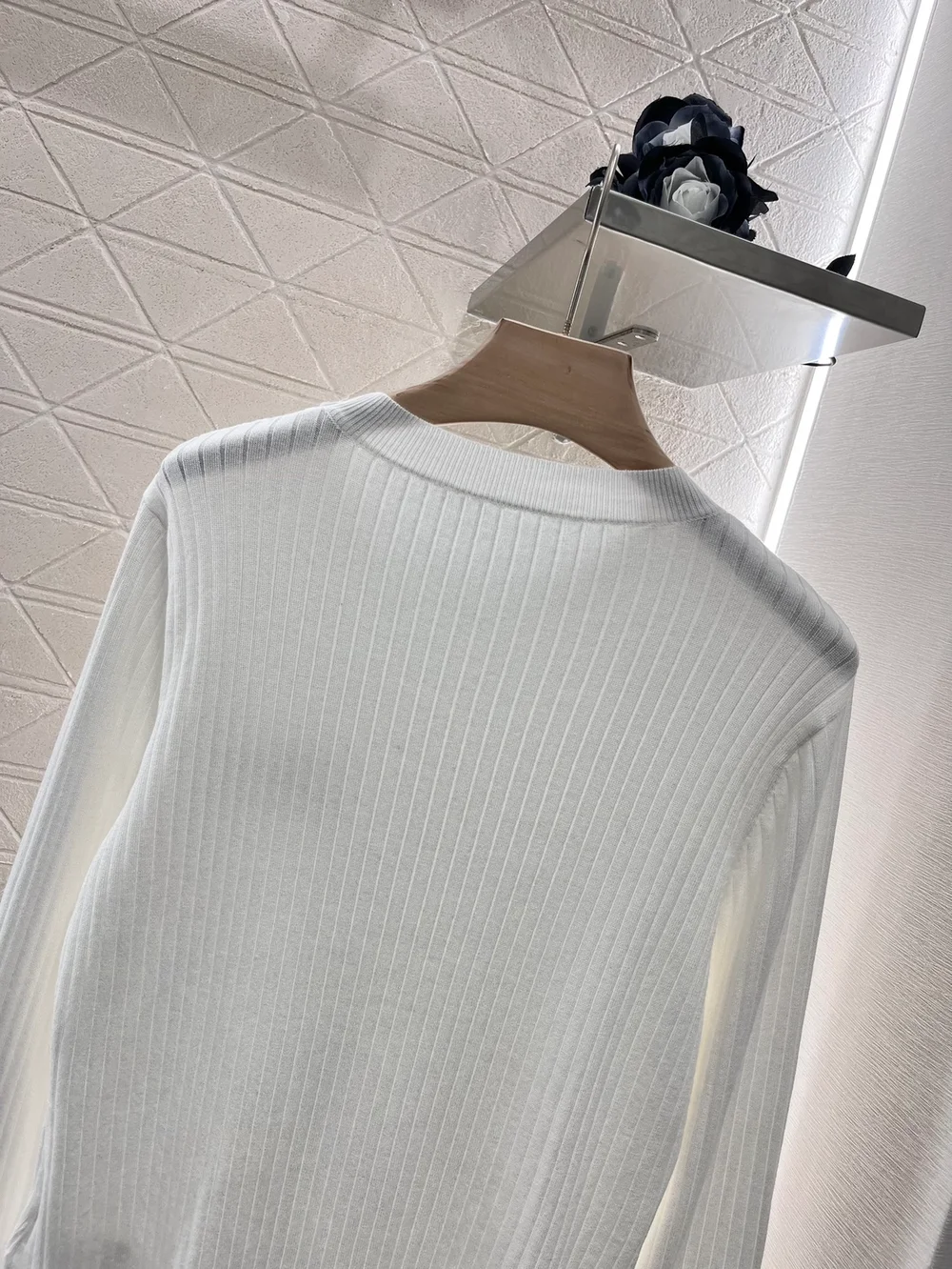 펜디 골지 니트 화이트