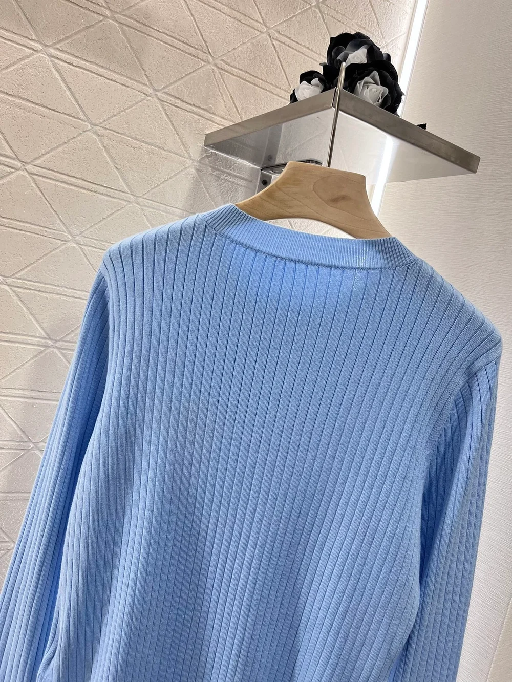 펜디 골지 니트 스카이