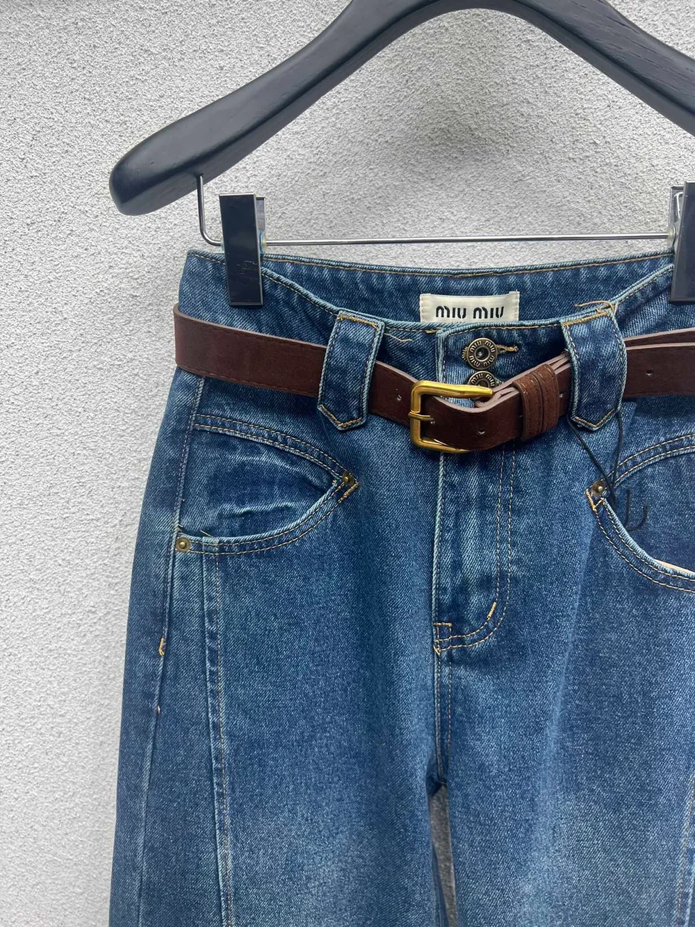 미우미우 스티치 데님 진