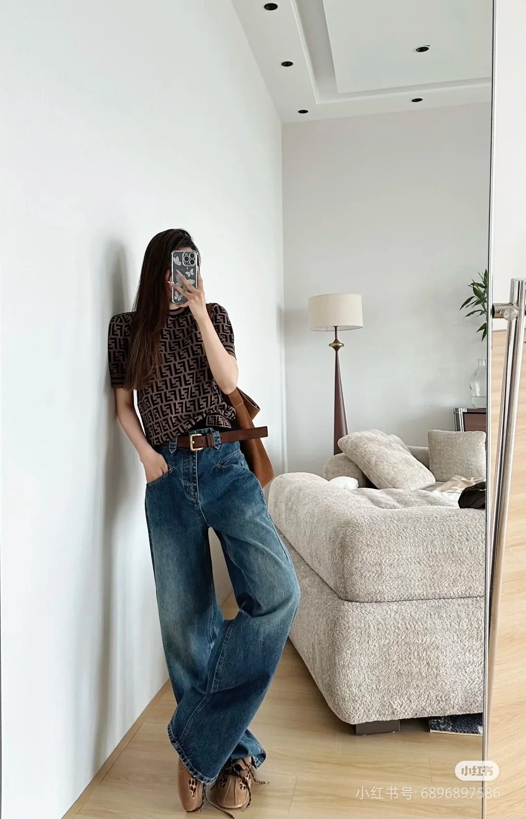 미우미우 스티치 데님 진