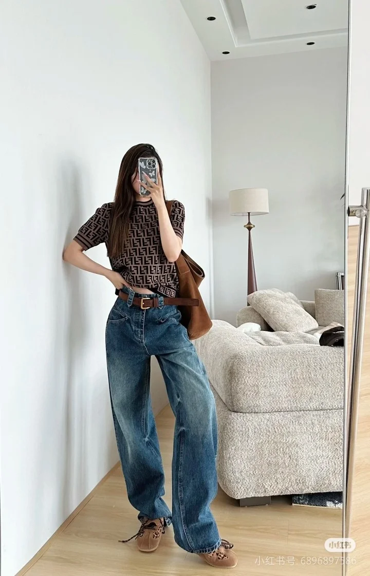 미우미우 스티치 데님 진