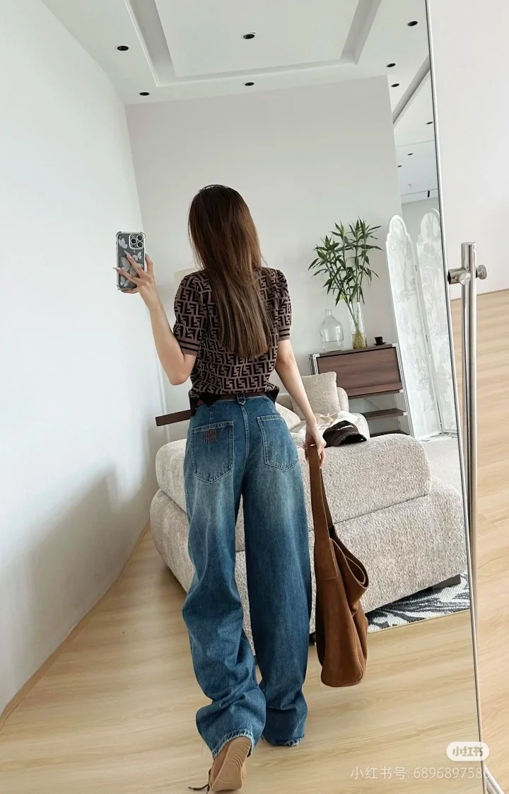 미우미우 스티치 데님 진