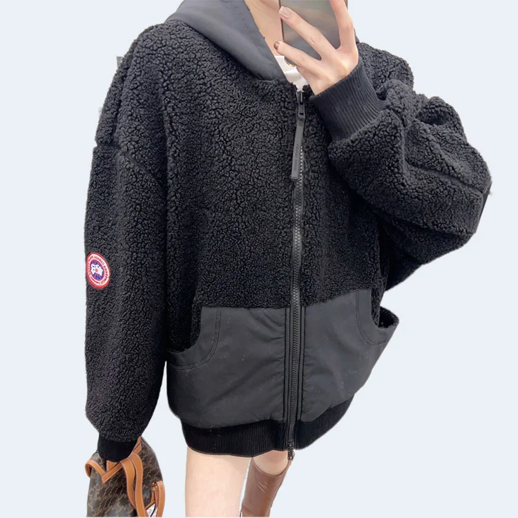 캐나다구스 오버사이즈 플리스 후디 블랙