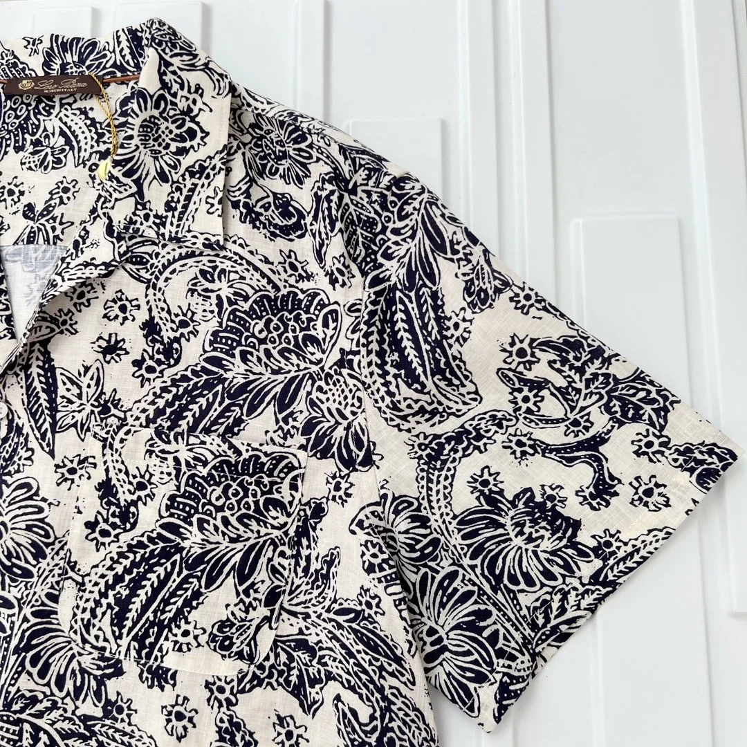 로로피아나 린넨 틴다로 반팔 셔츠