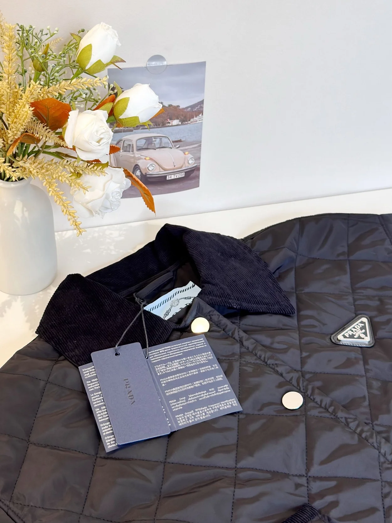 프라다 리나일론 크롭 재킷