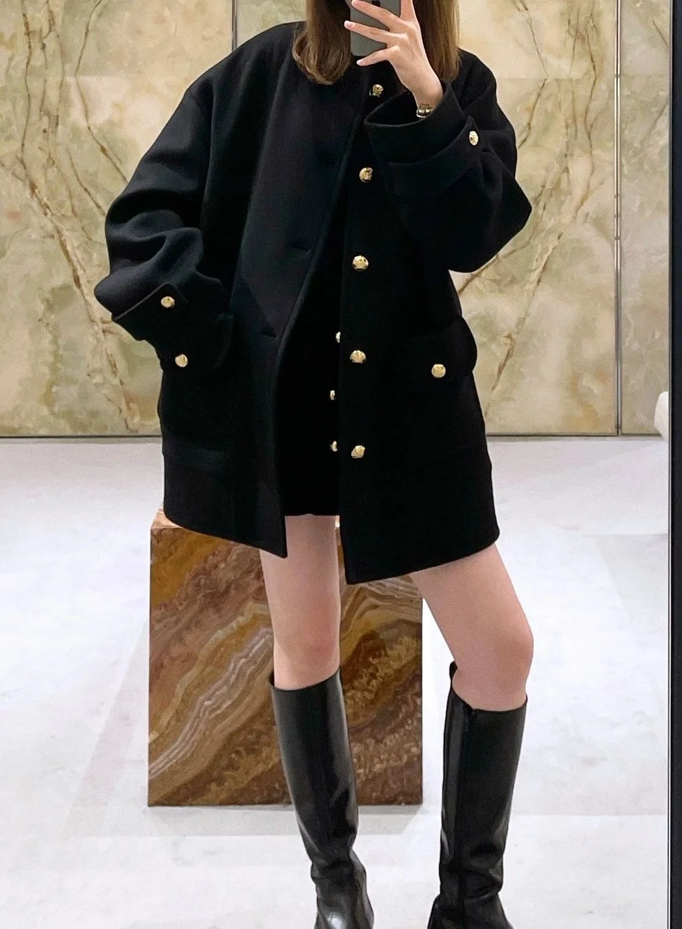 셀린느 첼시아 더블 페이스 코트