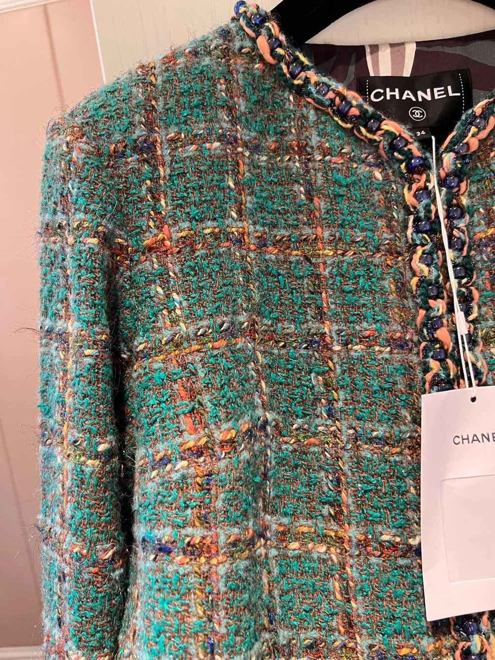 샤넬 울 실크 트위드 자켓