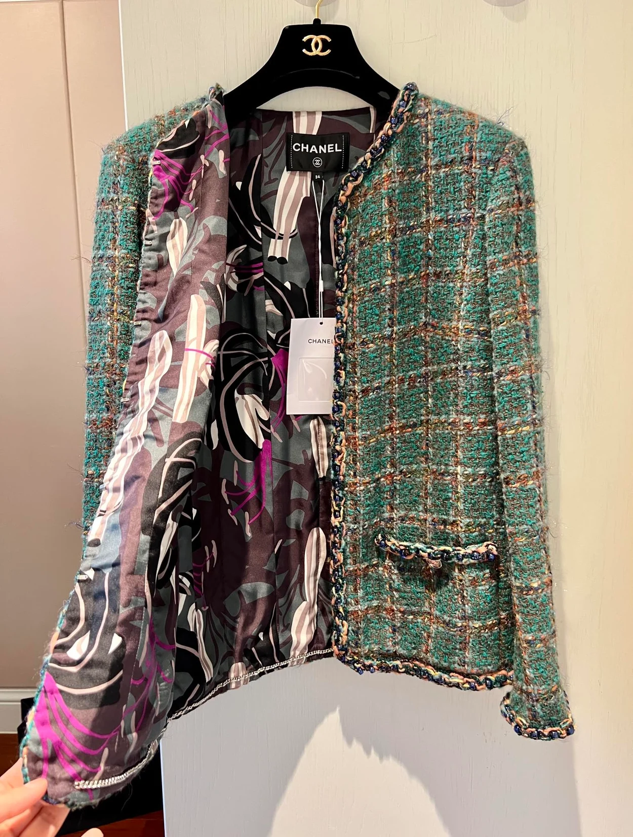 샤넬 울 실크 트위드 자켓