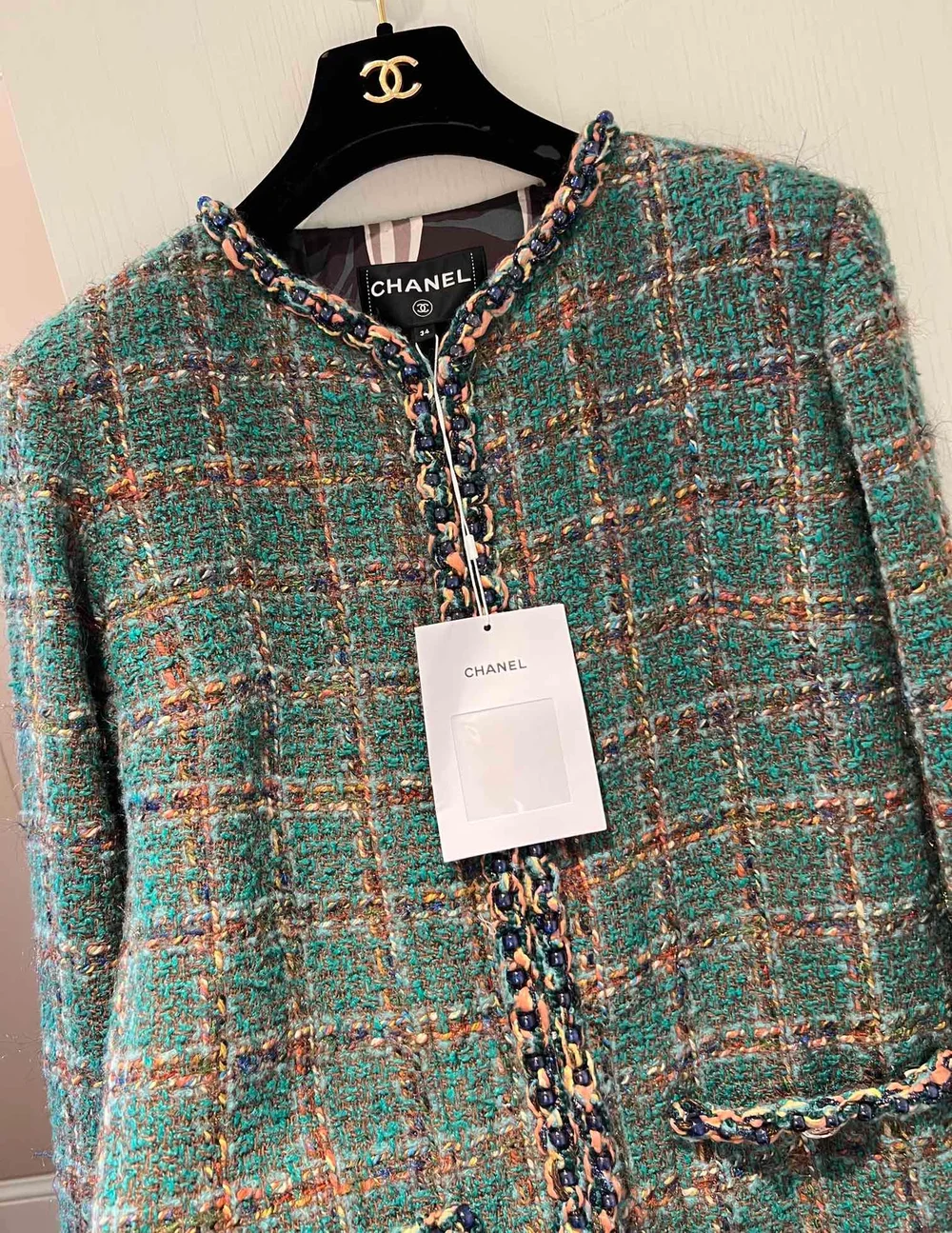 샤넬 울 실크 트위드 자켓