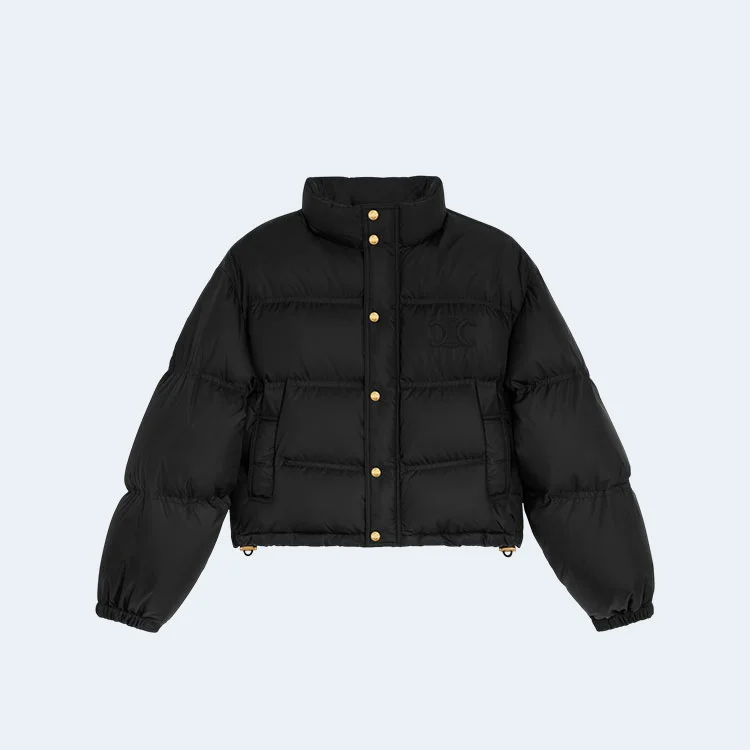 셀린느 트리옹프 크롭 다운 패딩 자켓 블랙