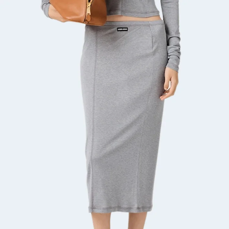 미우미우 저지 실크 스커트