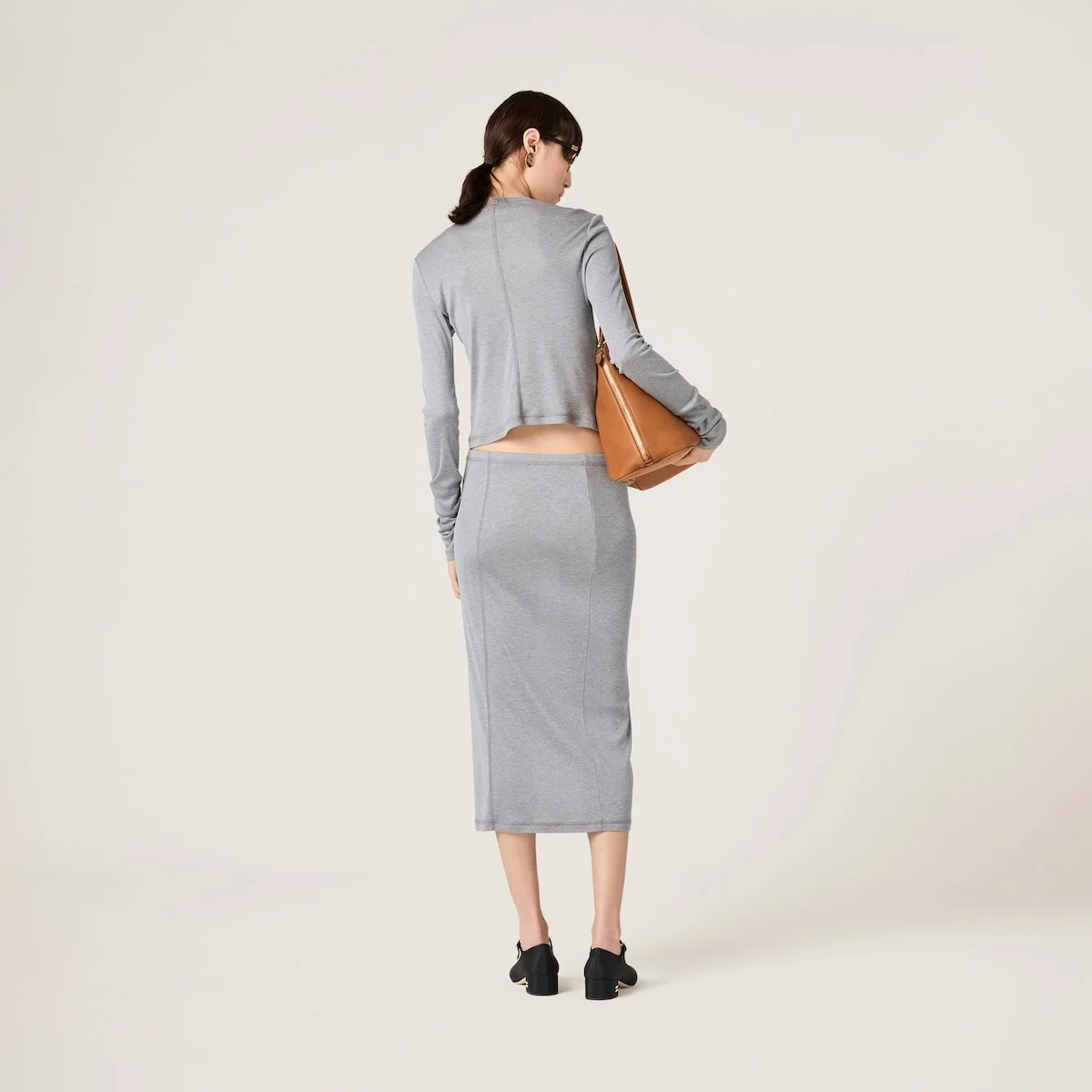 미우미우 저지 실크 스커트