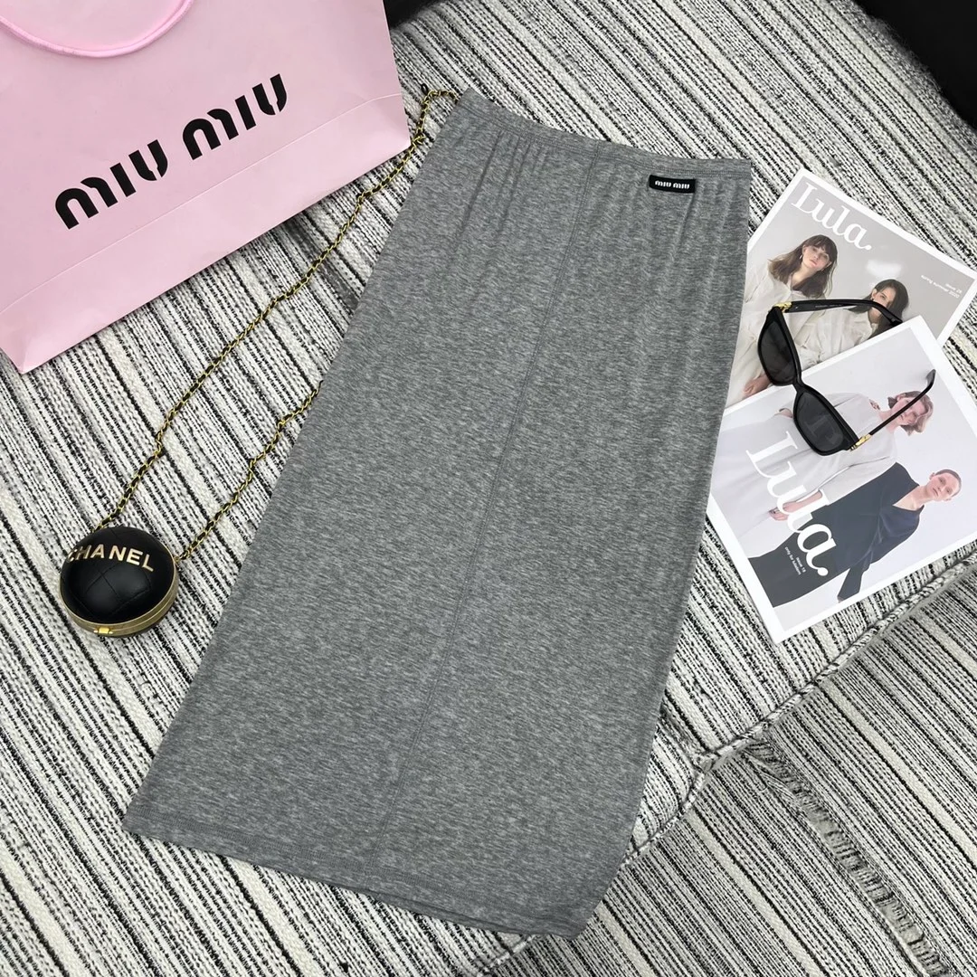 미우미우 저지 실크 스커트