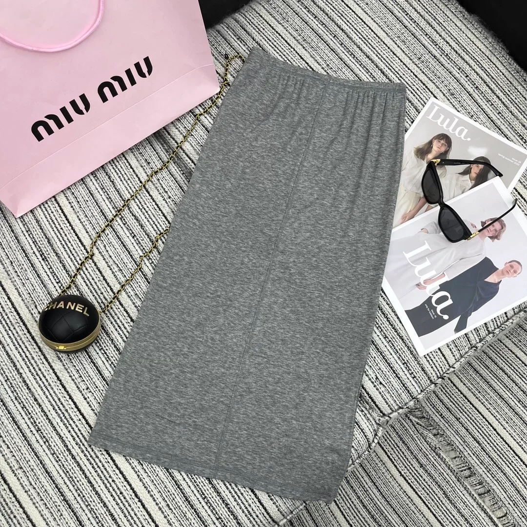 미우미우 저지 실크 스커트