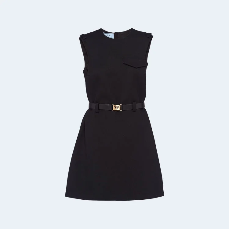 프라다 벨트 울 미니 드레스