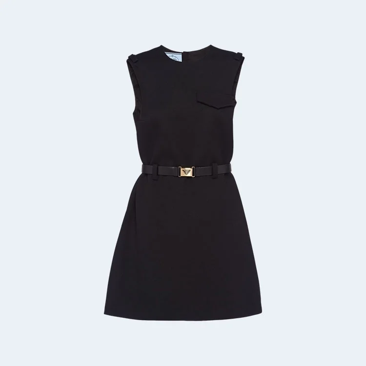 프라다 벨트 울 미니 드레스