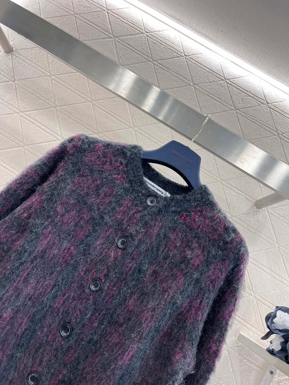 알렉산더왕 자카드 니트 플래드 가디건