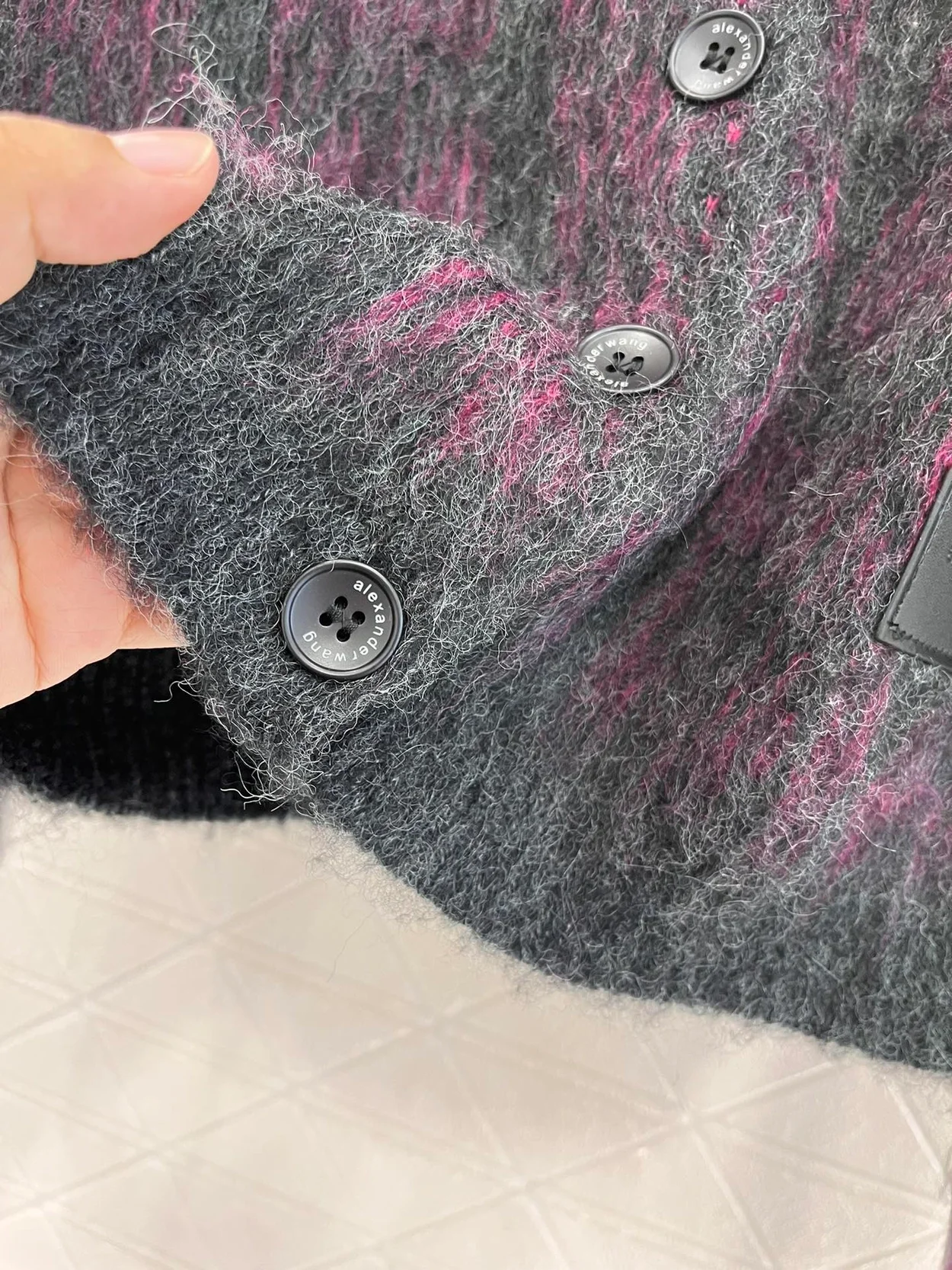 알렉산더왕 자카드 니트 플래드 가디건