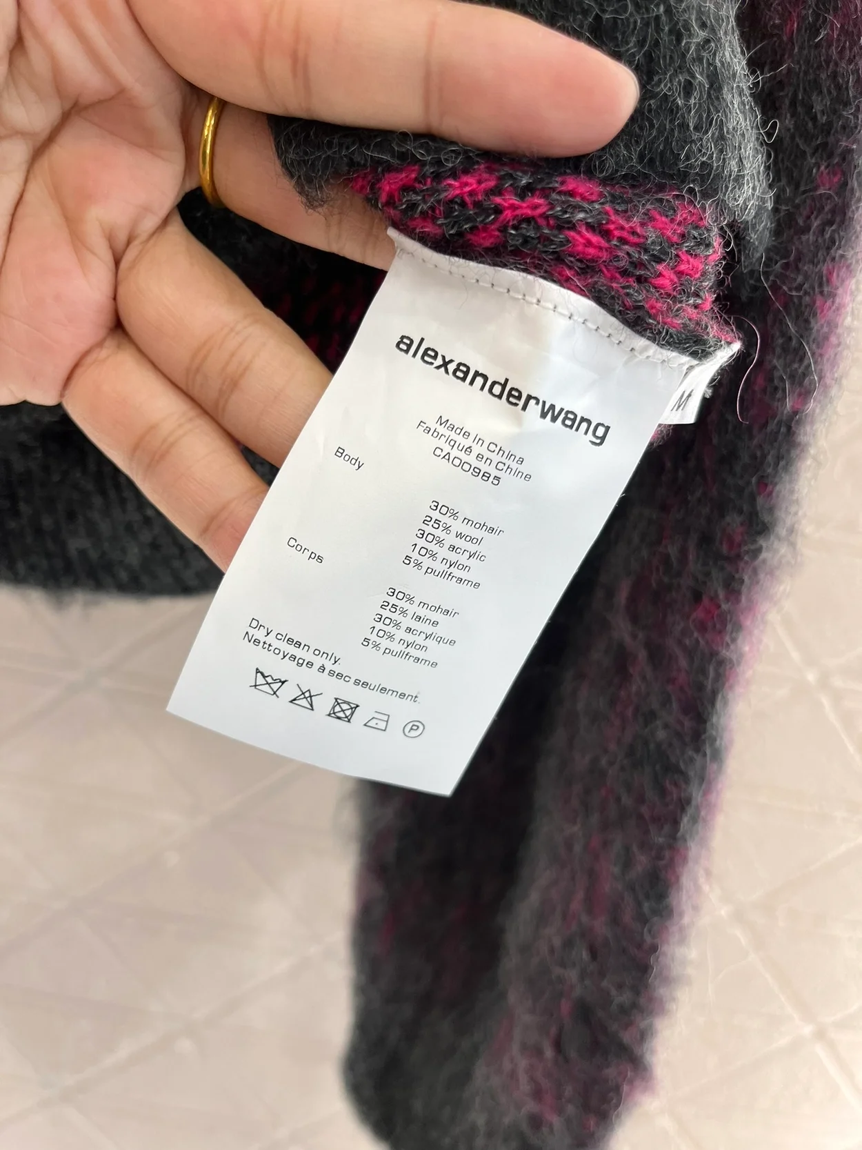 알렉산더왕 자카드 니트 플래드 가디건