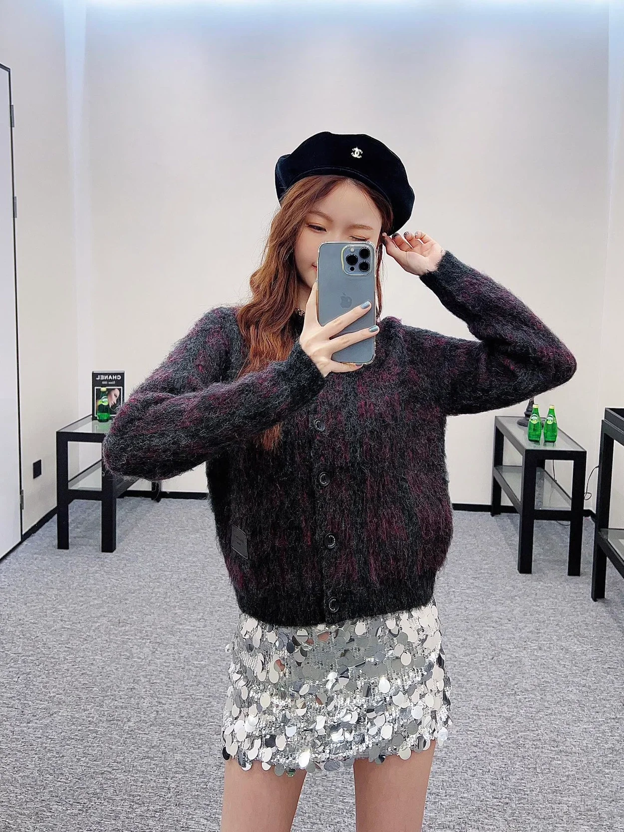 알렉산더왕 자카드 니트 플래드 가디건