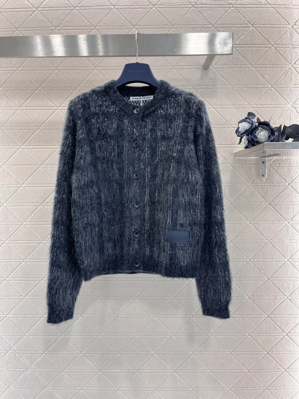 알렉산더왕 자카드 니트 플래드 가디건