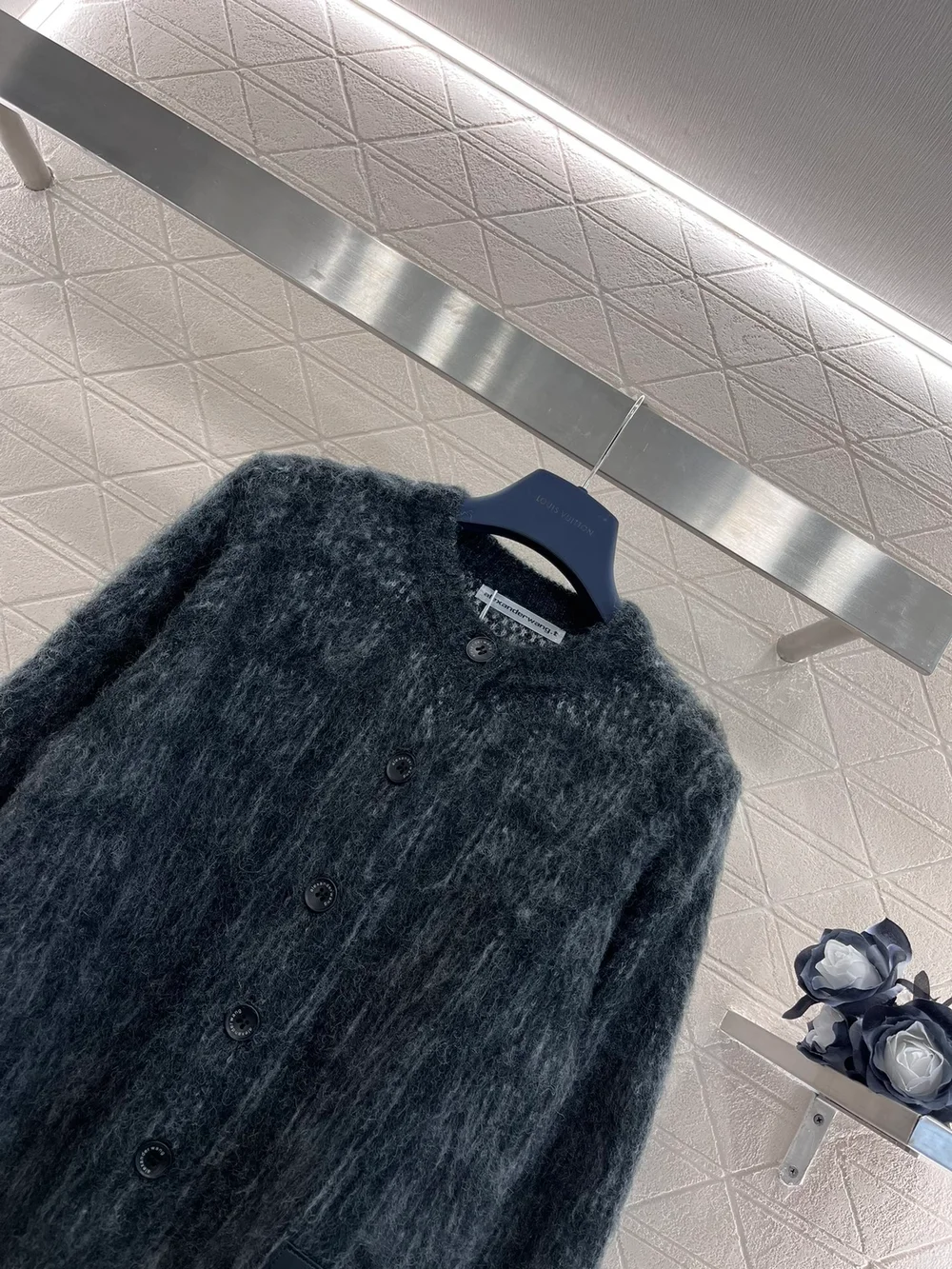 알렉산더왕 자카드 니트 플래드 가디건