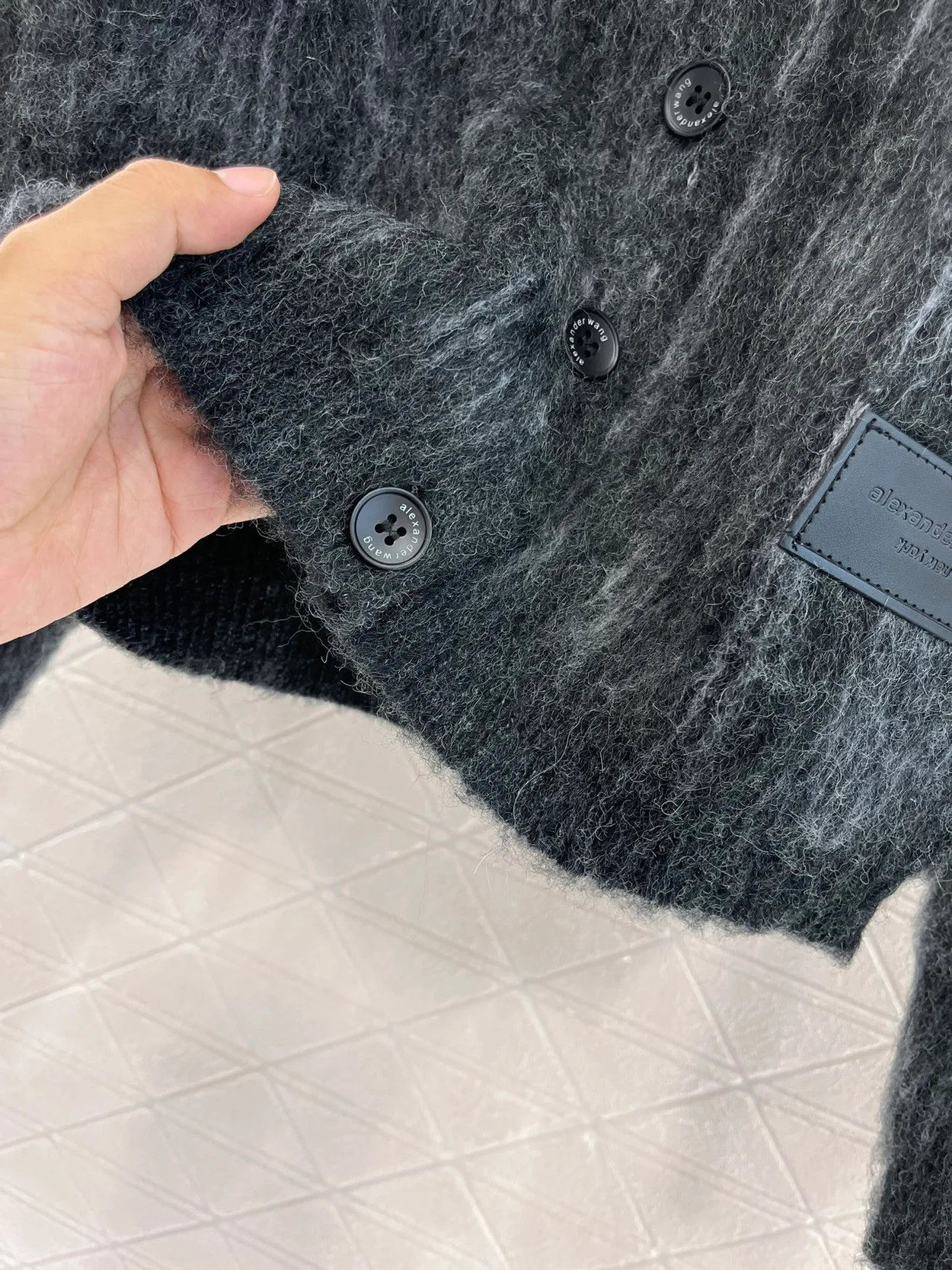 알렉산더왕 자카드 니트 플래드 가디건