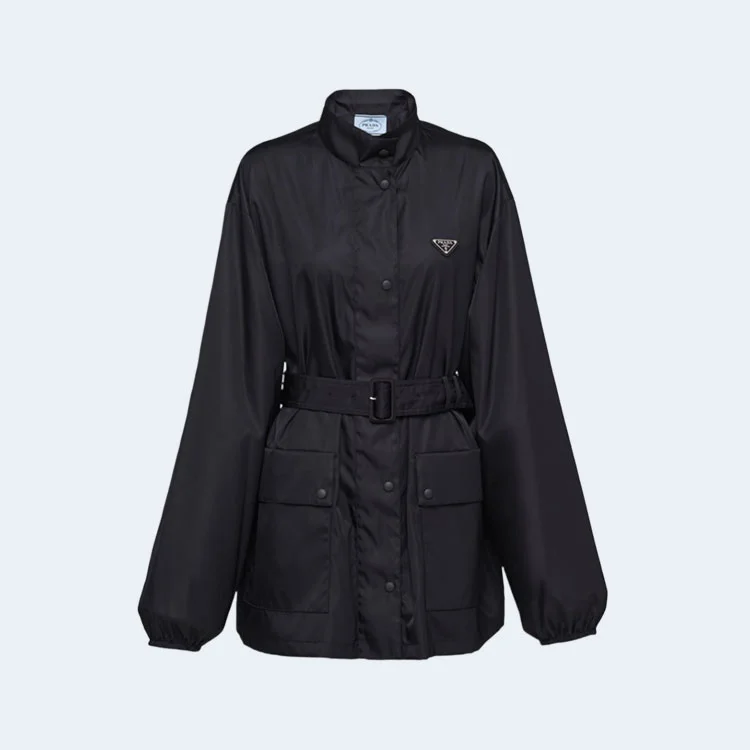 프라다 리제너레이티드 나일론 레인 코트