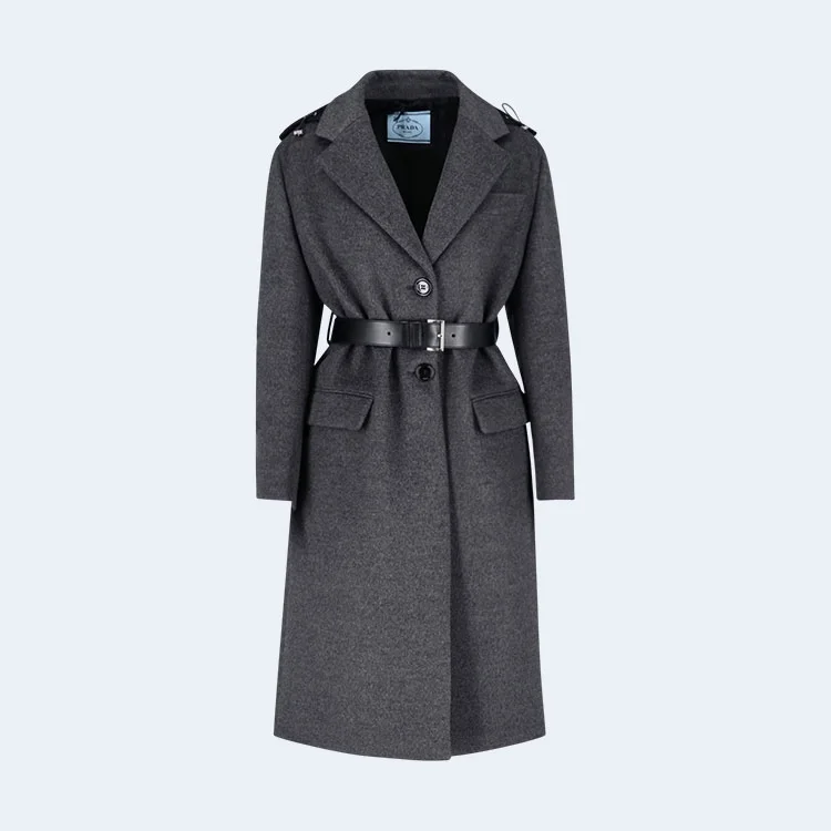 프라다 싱글-브리스티드 코트