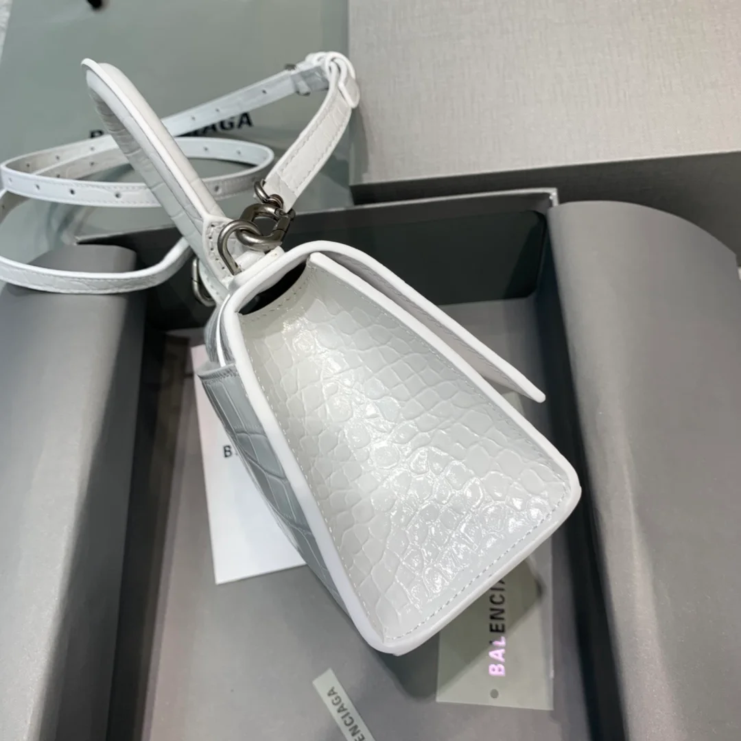 발렌시아가 아워글래스 미니 레더 크로커다일