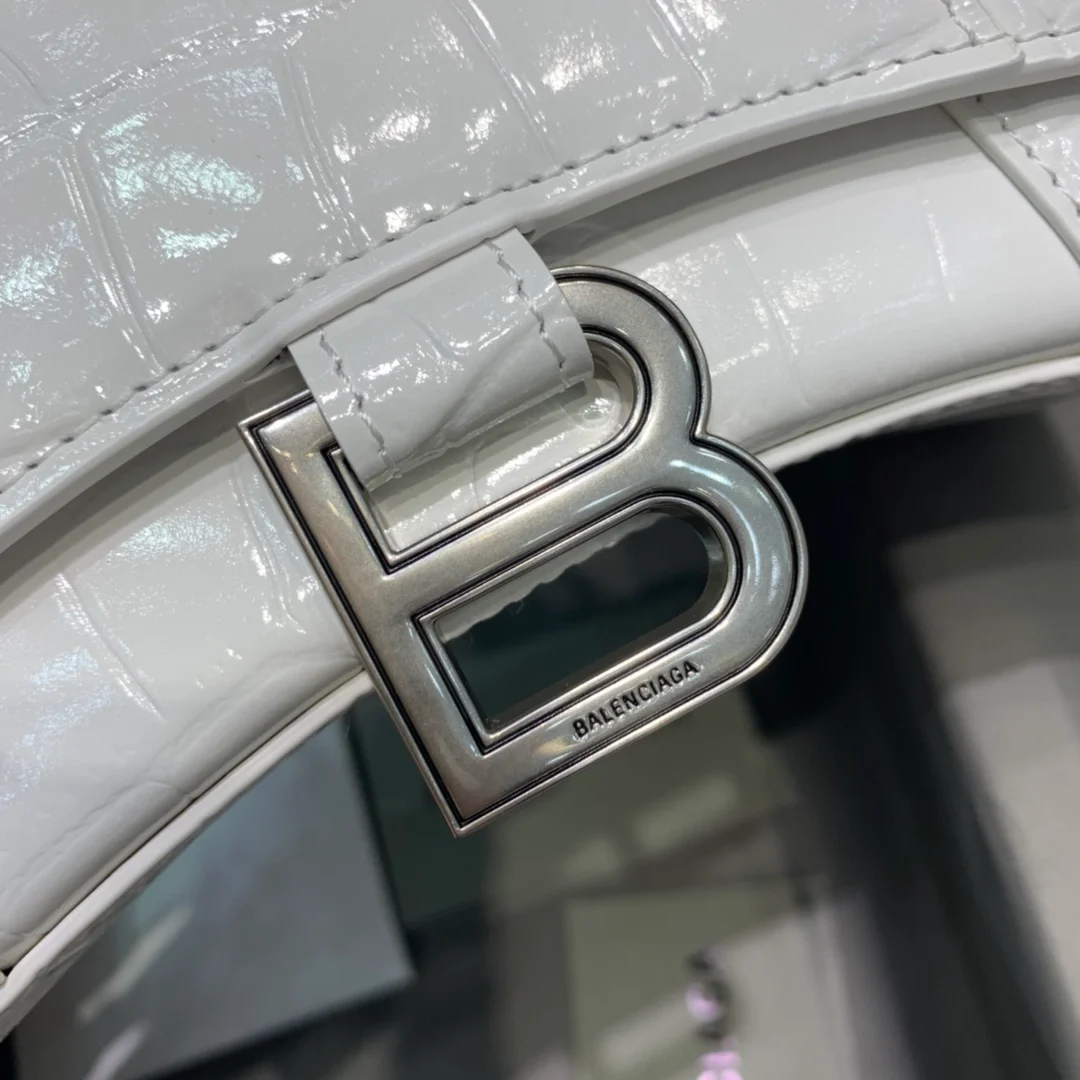 발렌시아가 아워글래스 미니 레더 크로커다일