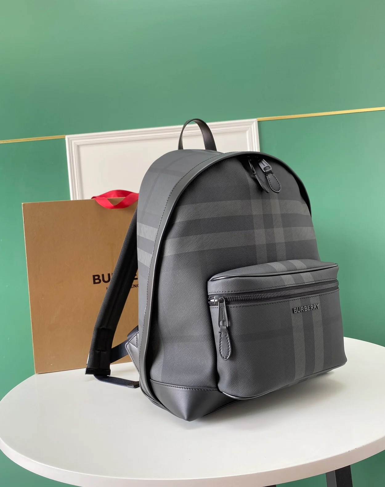 버버리 JETT 체크 로고 모티프 백팩