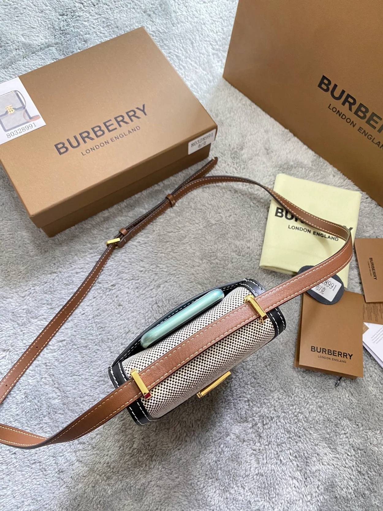 버버리 로빈 투톤 미니백